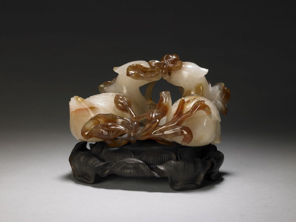 图片[1]-Agate Lying Lotus Mandarin Duck-China Archive